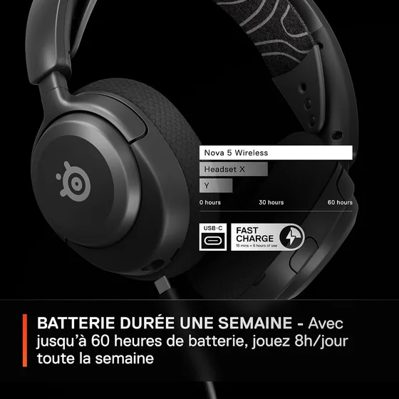 Arctis Nova 5 — casque gaming sans fil — vue 4