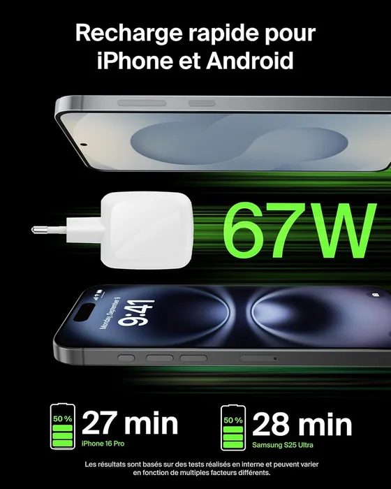 Chargeur USB-C GaN 67 W Belkin BoostCharge Pro — vue 4