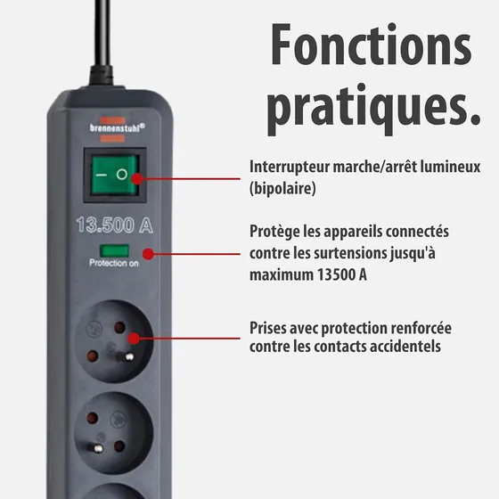 Multiprise Brennenstuhl Eco-Line 8 prises — vue 3
