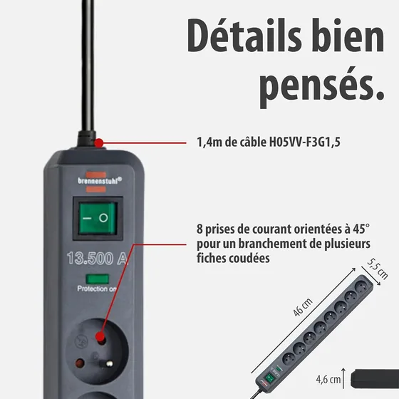 Multiprise Brennenstuhl Eco-Line 8 prises — vue 4