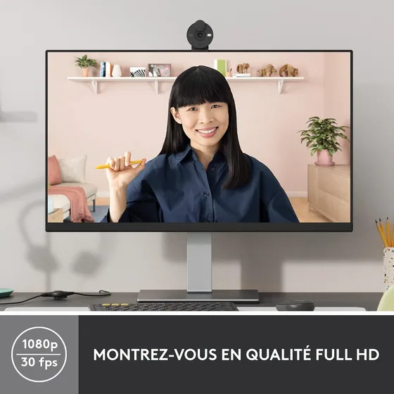 Webcam Logitech Brio 300 Full HD USB-C — vue 2