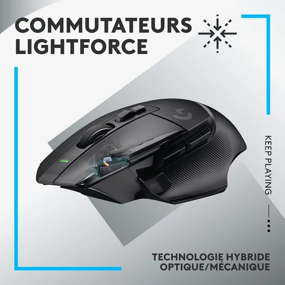 G502 X Lightspeed — souris gaming sans fil — vue 2