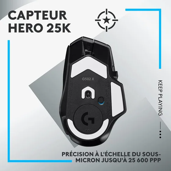 G502 X Lightspeed — souris gaming sans fil — vue 4