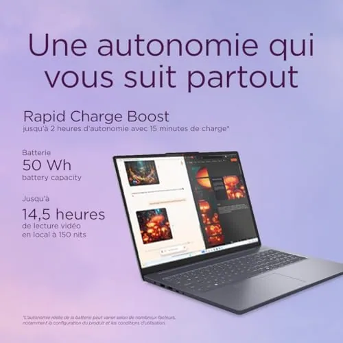 IdeaPad Slim 3 16″ — Ryzen 5 · 16 Go — portable polyvalent — vue 3
