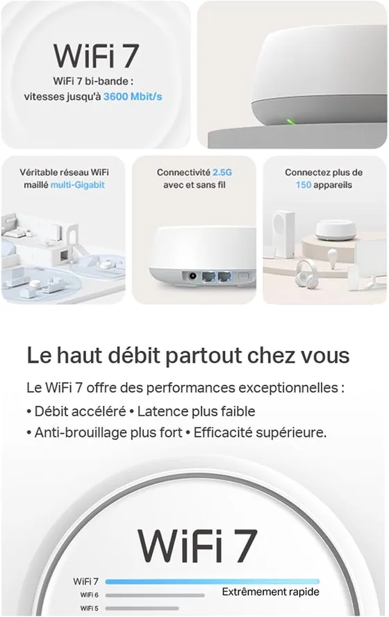 Deco BE25 — kit Wi-Fi 7 maillé, 3 bornes — vue 2