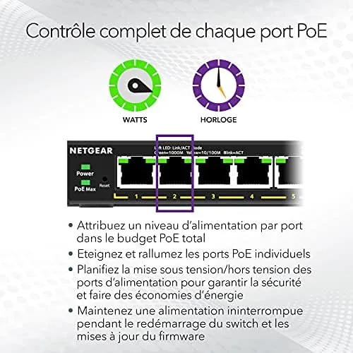 NETGEAR GS316EP — switch 16 ports Gigabit, 15 ports PoE+ 180 W — vue 4