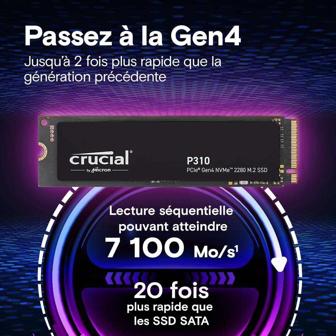 SSD interne Crucial P310 1 To, NVMe M.2 — vue 2