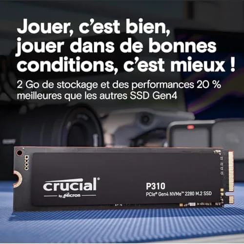 SSD interne Crucial P310 500 Go, NVMe M.2 — vue 2