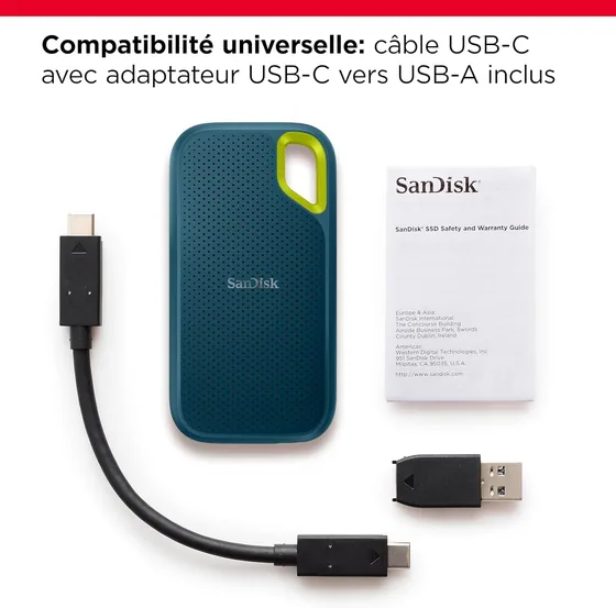SSD externe SanDisk Extreme 1 To, USB-C — vue 4