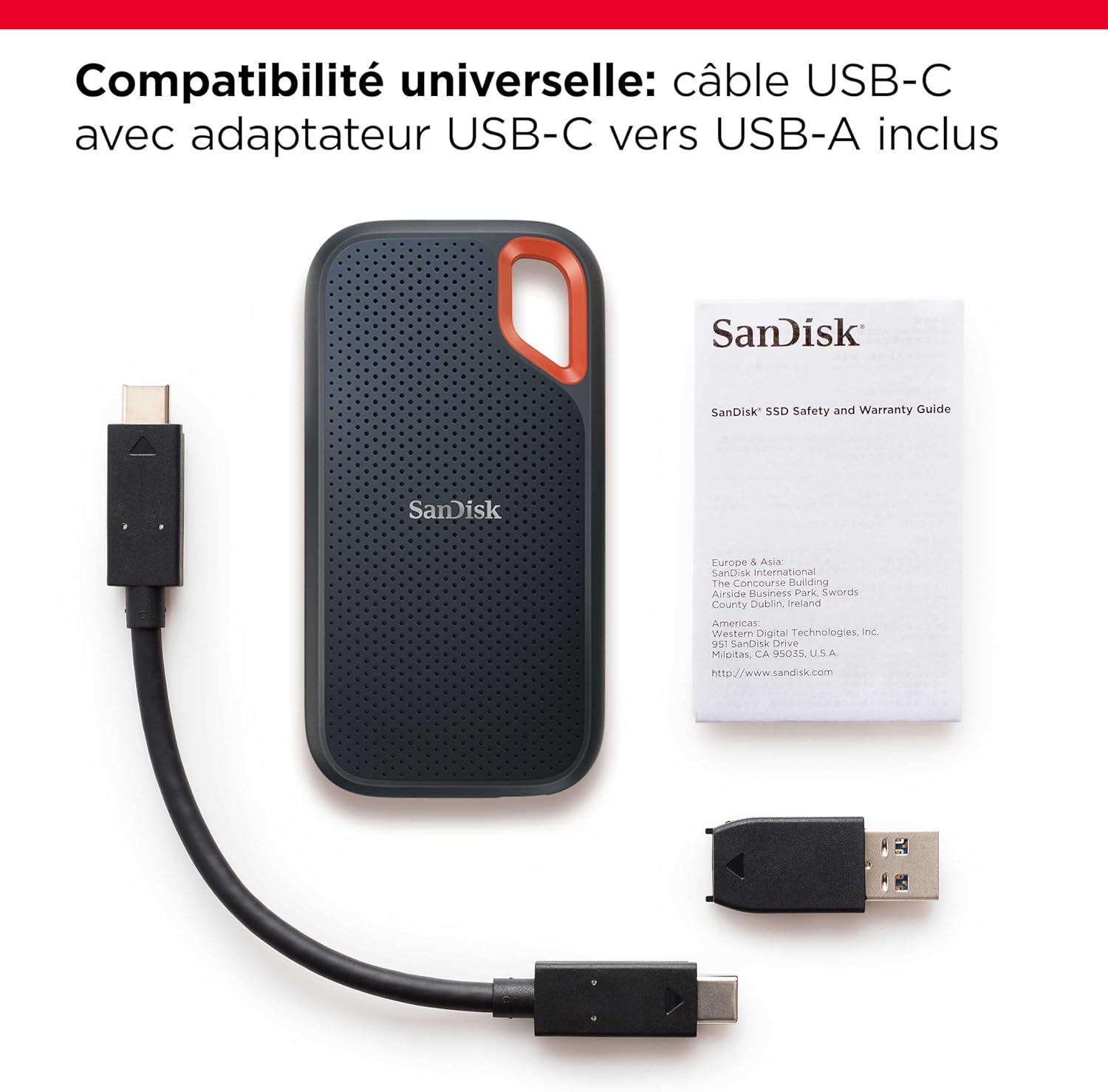 SSD externe SanDisk Extreme 2 To, USB-C — vue 4
