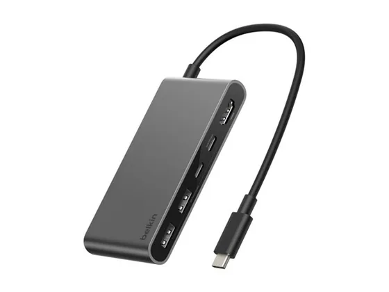 Hub USB-C Belkin 5-en-1 : HDMI, 2 USB-C, 2 USB-A — vue 4