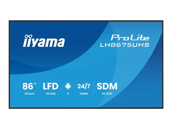 LH8675UHS-B2AG — affichage dynamique 85,6″ 4K — vue 1