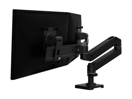 Bras de bureau double écran — jusqu'à 27″ par écran — vue 2